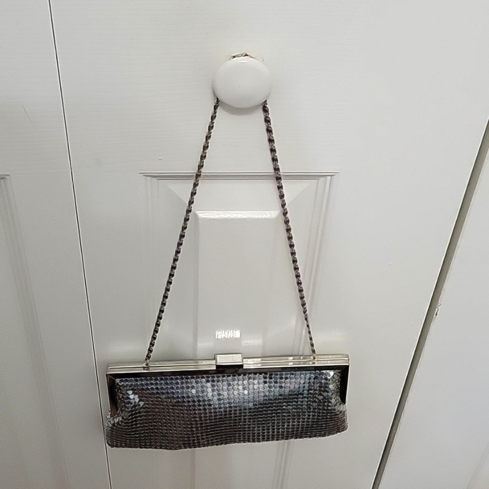 Style & Co. silver metal mesh evening bag with chain handle